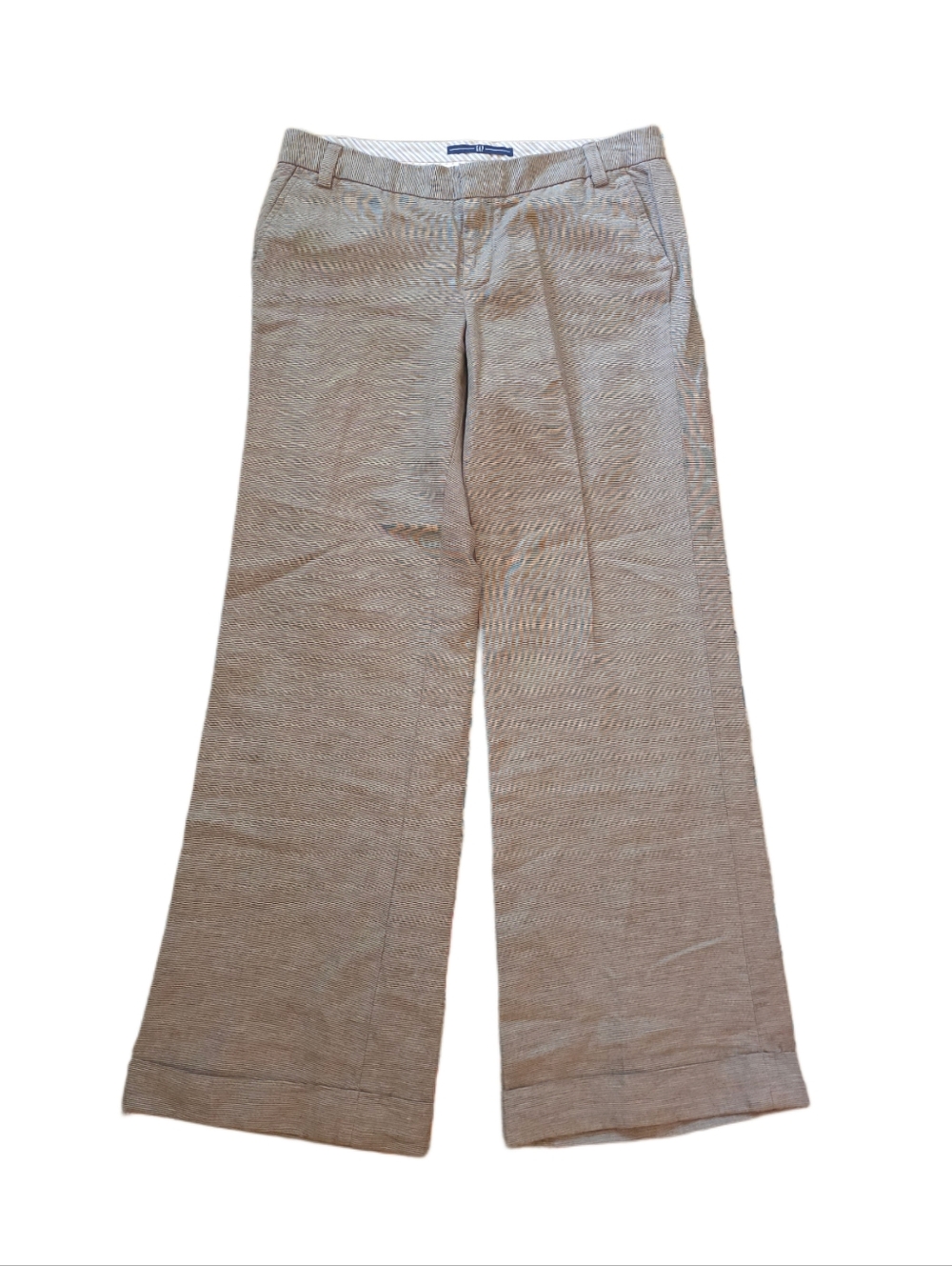 Gap Brown Linen Blend Wide Leg Trouser Pants Size 6